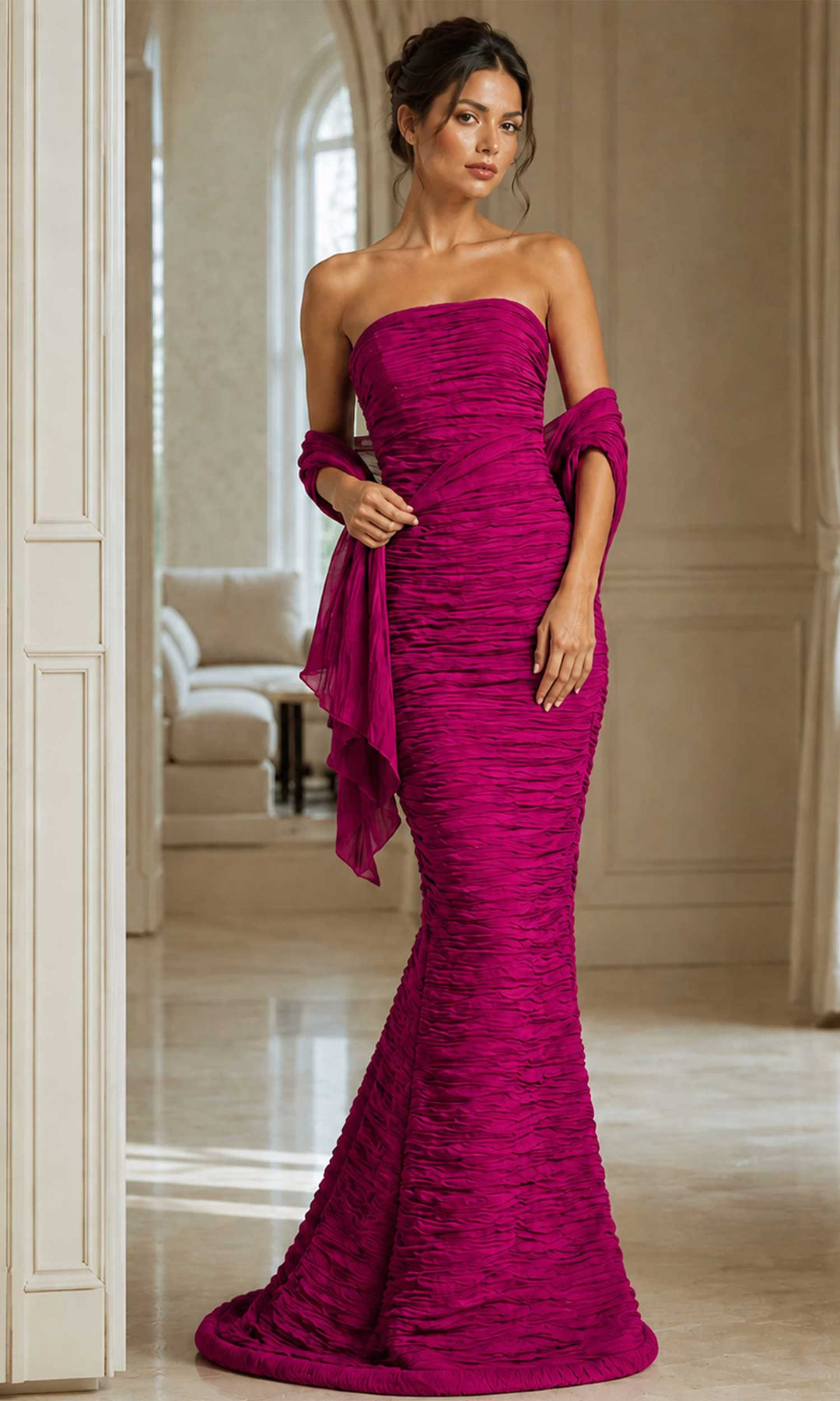 Jovani 40045 - Textured Mermaid Evening Gown