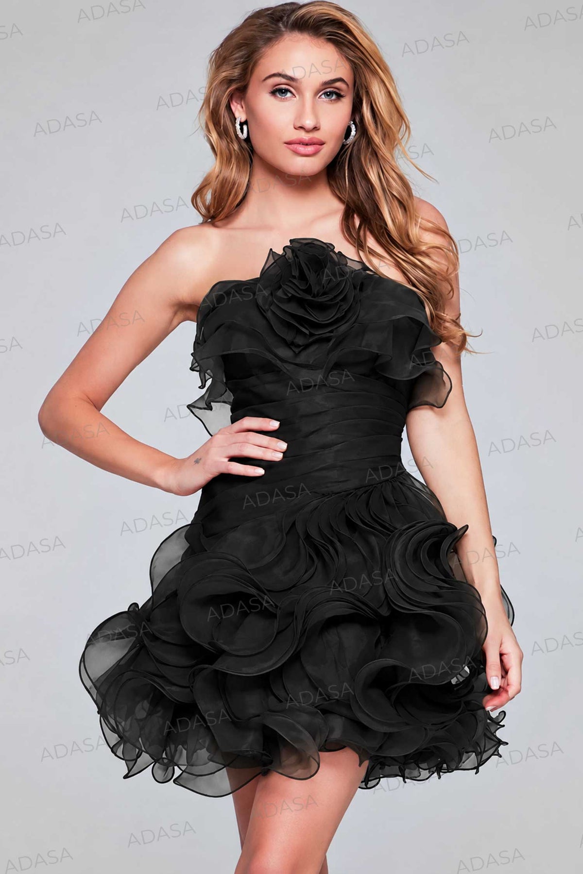 Jovani 40144 - Floral Ruffle Cocktail Dress