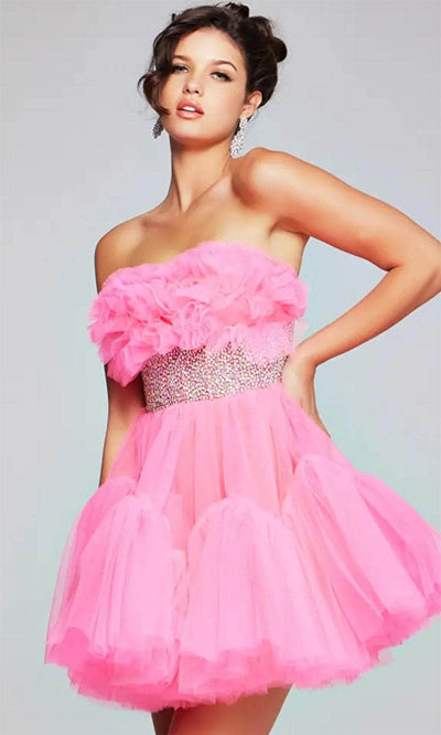 Jovani 40186 - Ruffled Straight Across Cocktail Dress Special Occasion Dresses