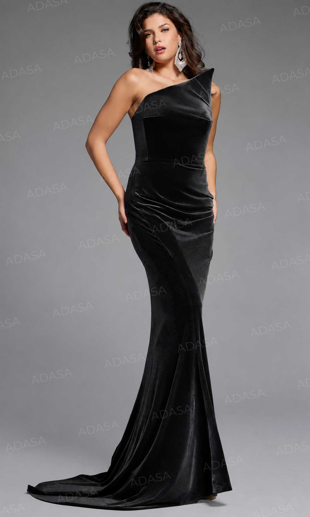 Jovani 40307 - Elegant Velvet Strapless Evening Gown