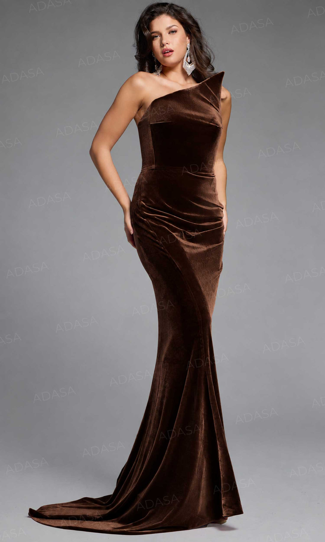 Jovani 40307 - Elegant Velvet Strapless Evening Gown