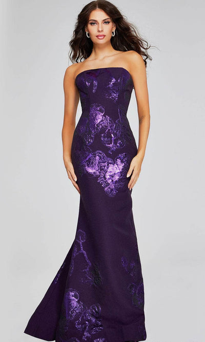 Jovani 40318 - Strapless Mermaid Prom Gown Special Occasion Dresses 00 /  Purple