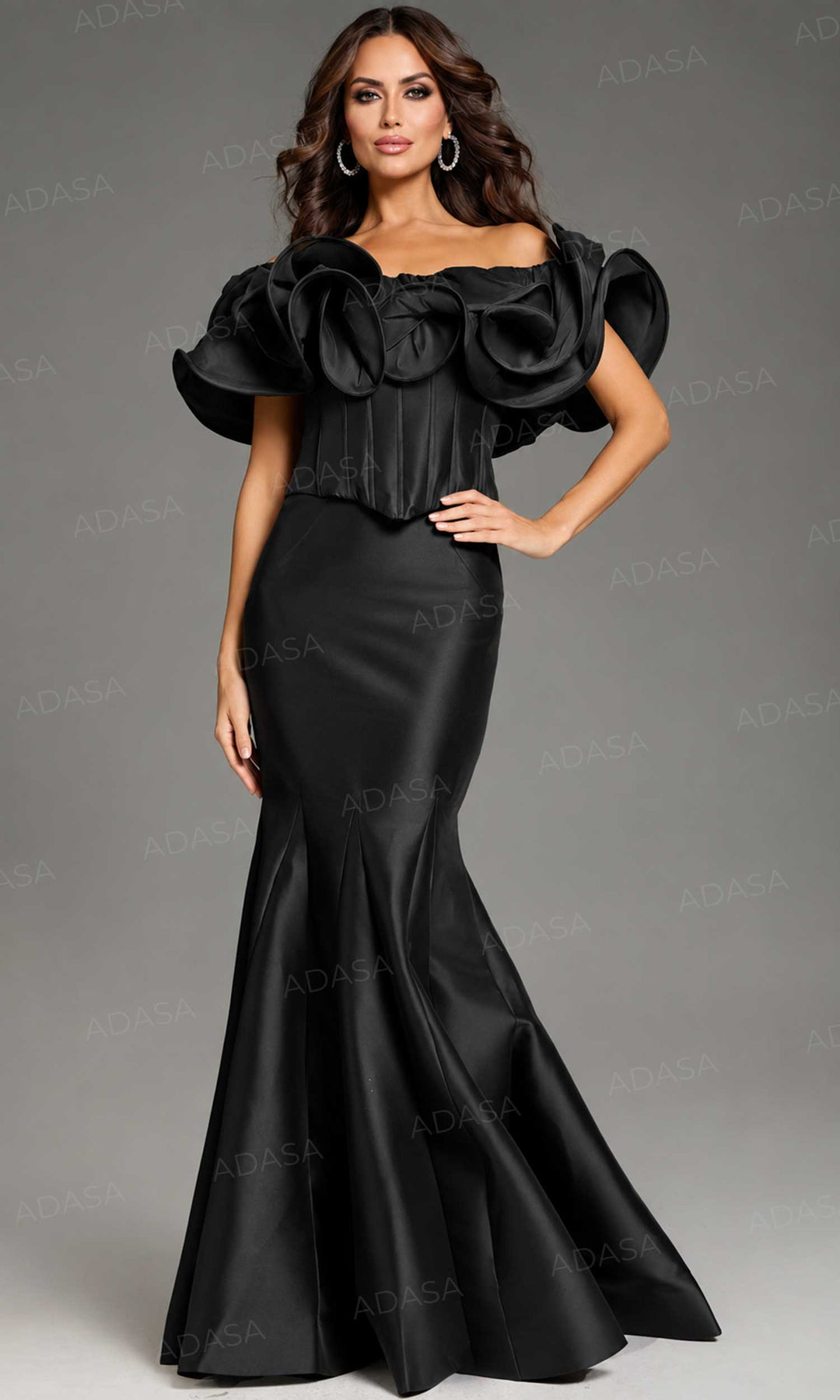 Jovani 40324 - Seams Ruffled Detail Prom Gown