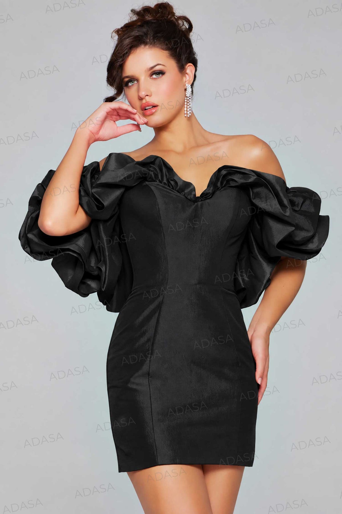 Jovani 40378 - Off Shoulder Ruffle Cocktail Dress