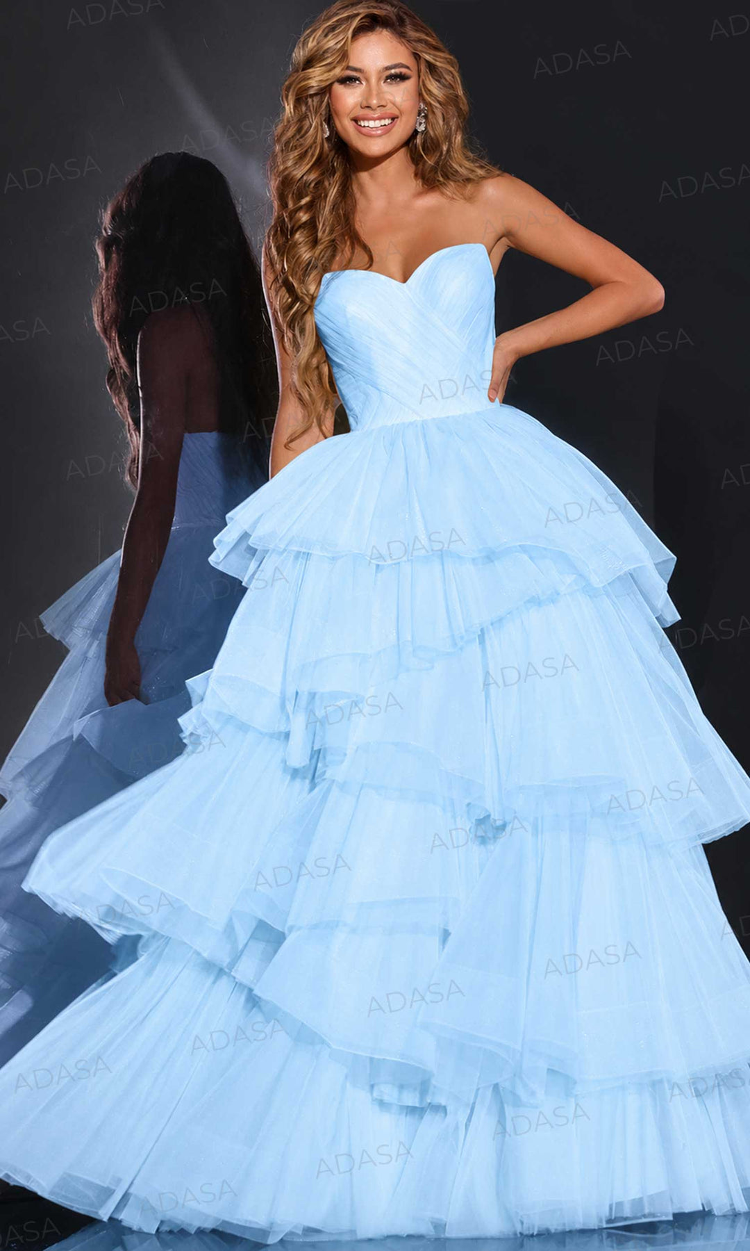 Jovani 40394 - Strapless Tiered Ballgown