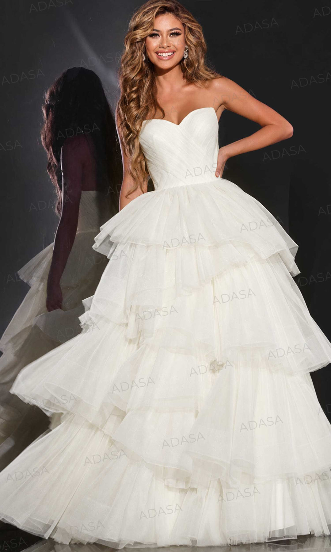 Jovani 40394 - Strapless Tiered Ballgown