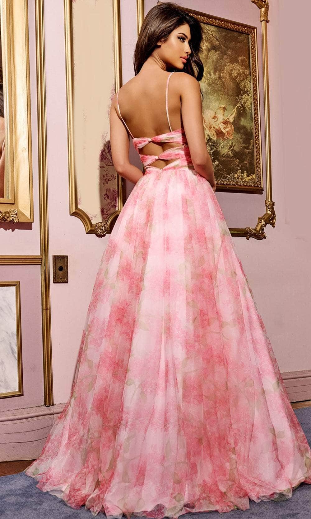 Jovani 40402 Long Floral Print Ball Gown Prom Dress - Red/Print / 2 Jovani 40402 Long Floral Print Ball Gown Prom Dress - Red/Print / 2