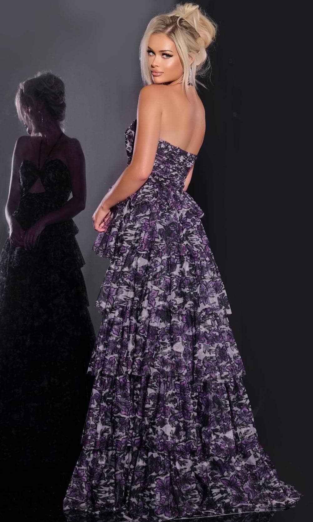 Jovani 40423 - Strap Bodice Floral Gown Prom Dresses