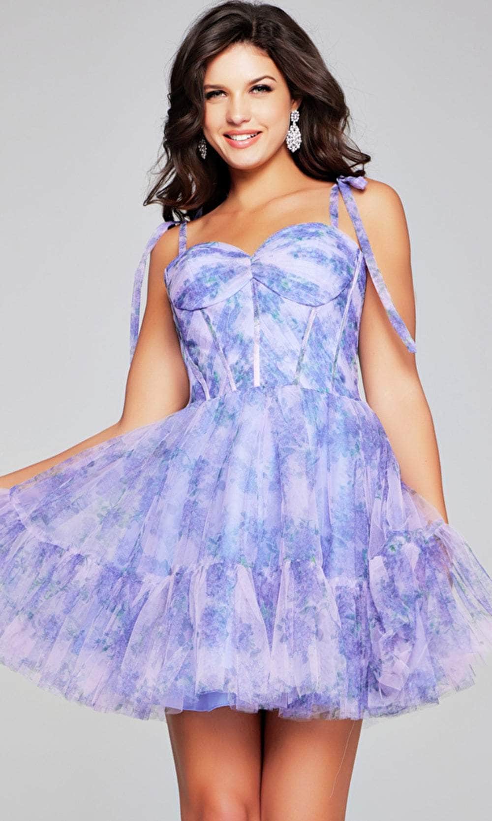 Jovani 40431 - Printed Sleeveless Cocktail Dress Homecoming Dresses