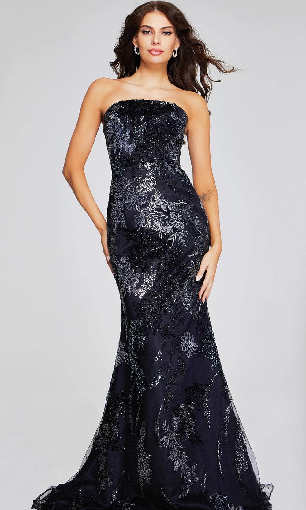 Jovani 40604 - Sequin Embellished Strapless Prom Gown Special Occasion Dress