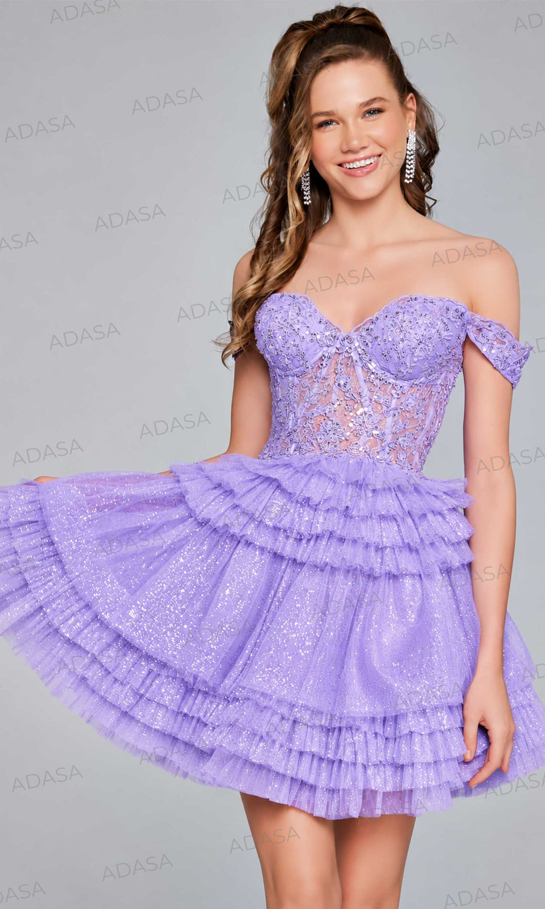 Jovani 40612 - Off Shoulder Ornate Cocktail Dress