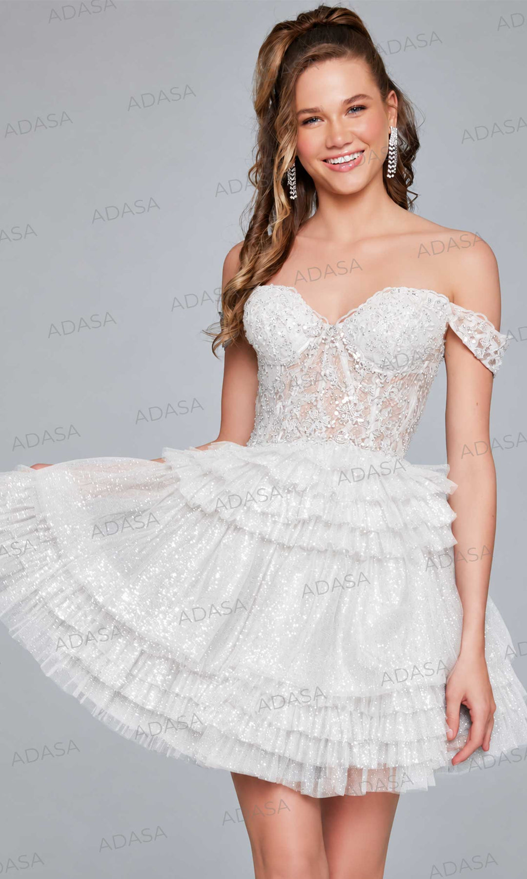 Jovani 40612 - Off Shoulder Ornate Cocktail Dress