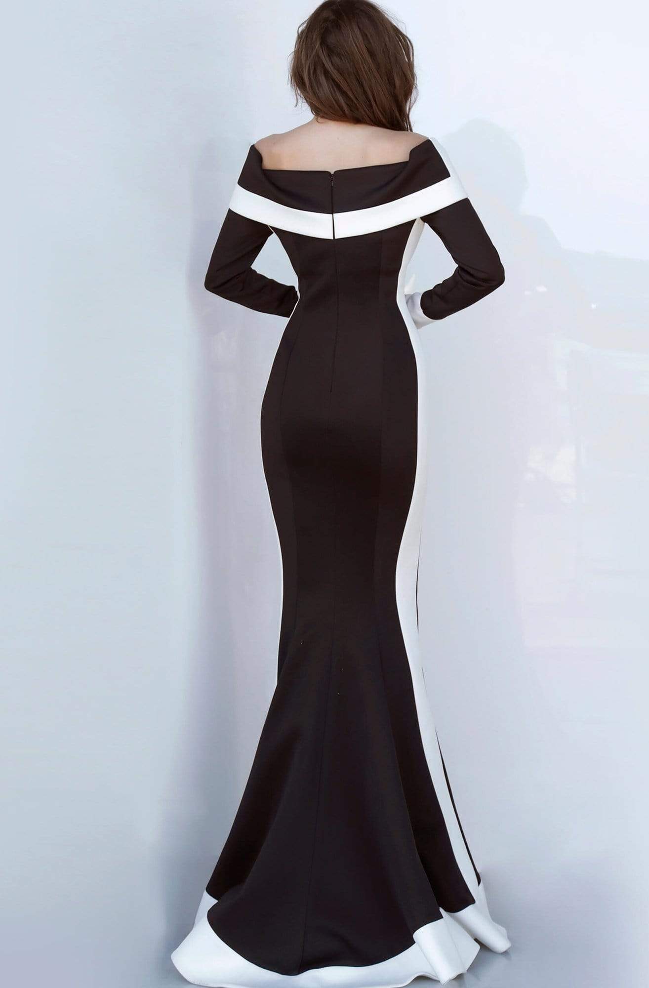 Jovani 4062SC - Fold Over Detailed Long Sleeve Formal Dress Special Occasion Dresses