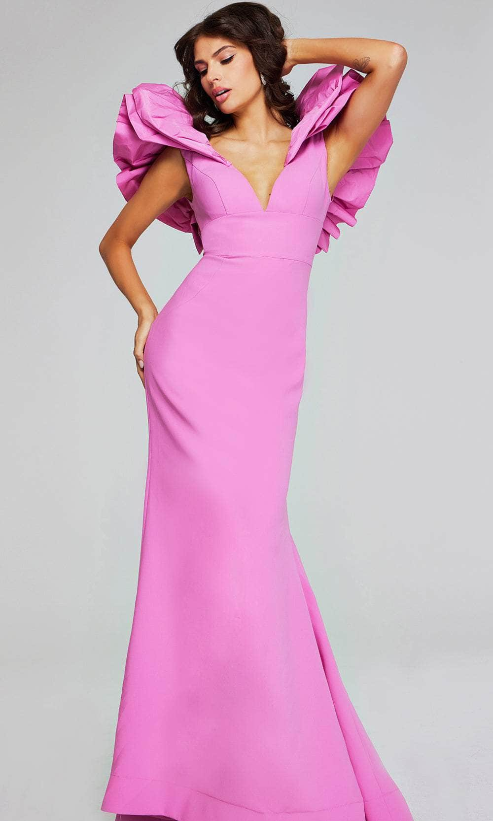 Jovani 40663 - Ruffled V-Neck Evening Dress Special Occasion Dresses