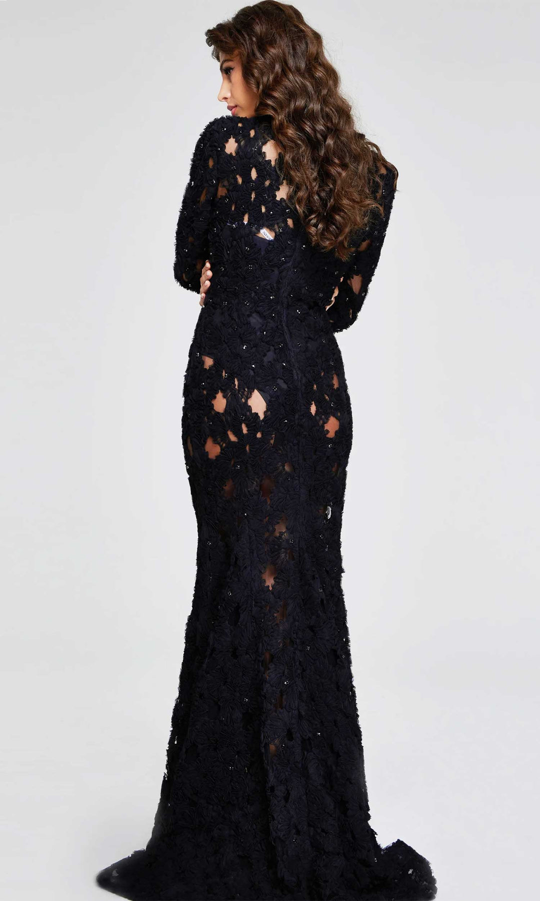 Jovani 40743 - Long Sleeve Lace Evening Gown