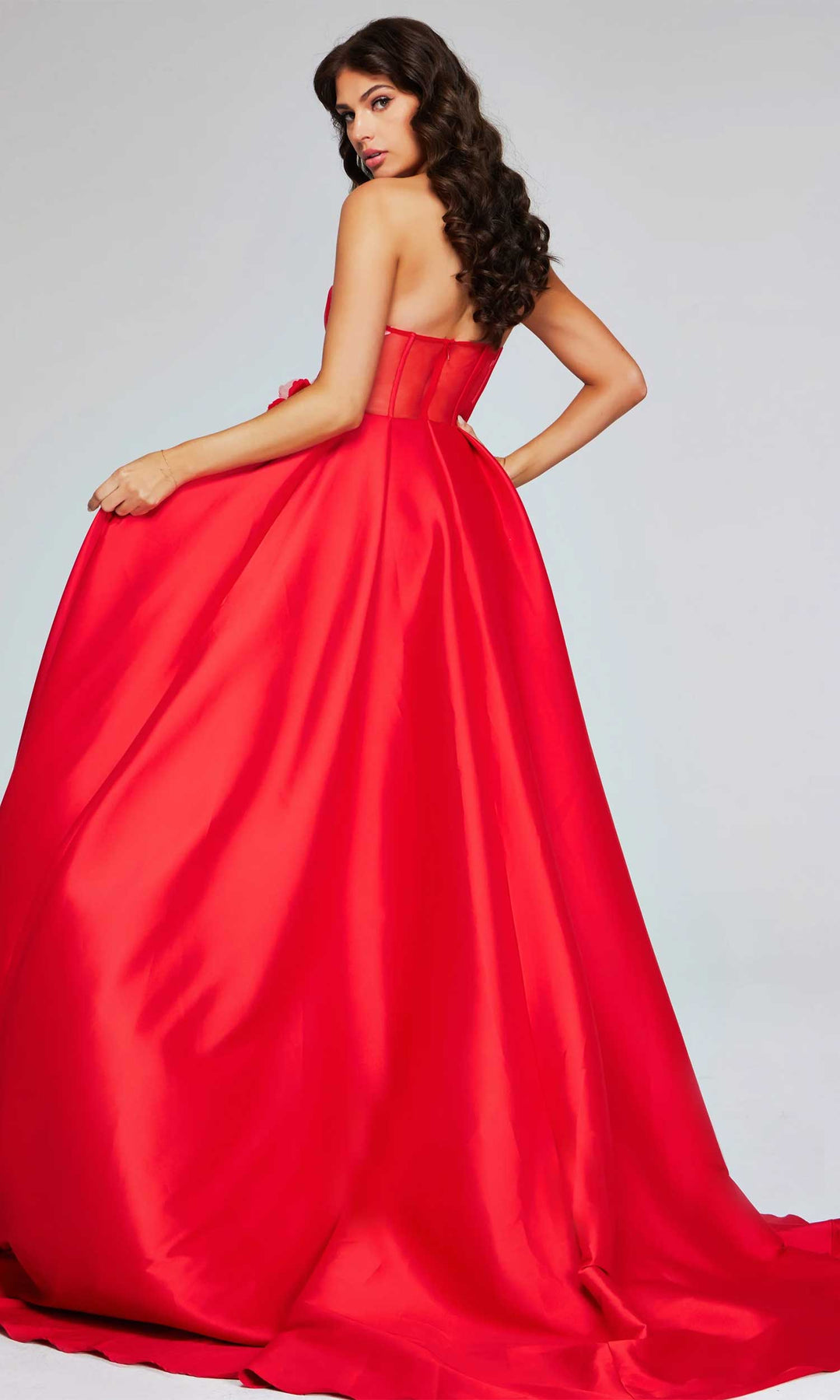 Jovani 40826 - Floral Accent Sweetheart Evening Gown