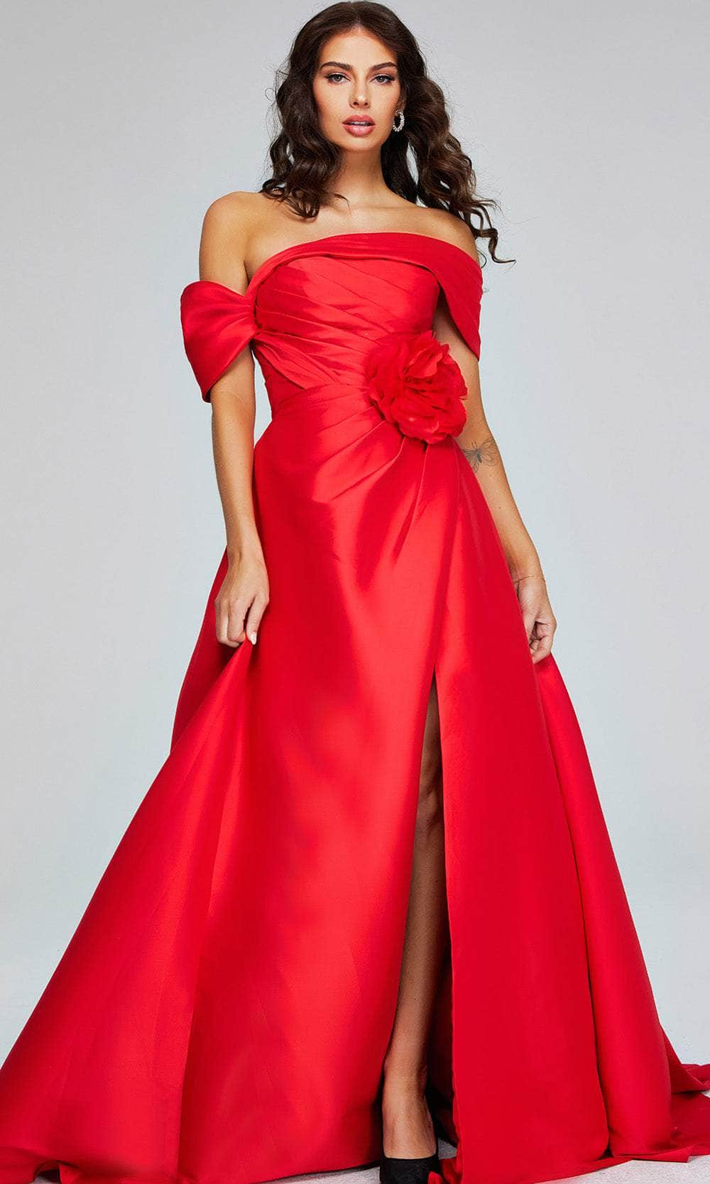 Jovani 40832 - Off Shoulder Evening Gown with Slit Special Occasion Dresses