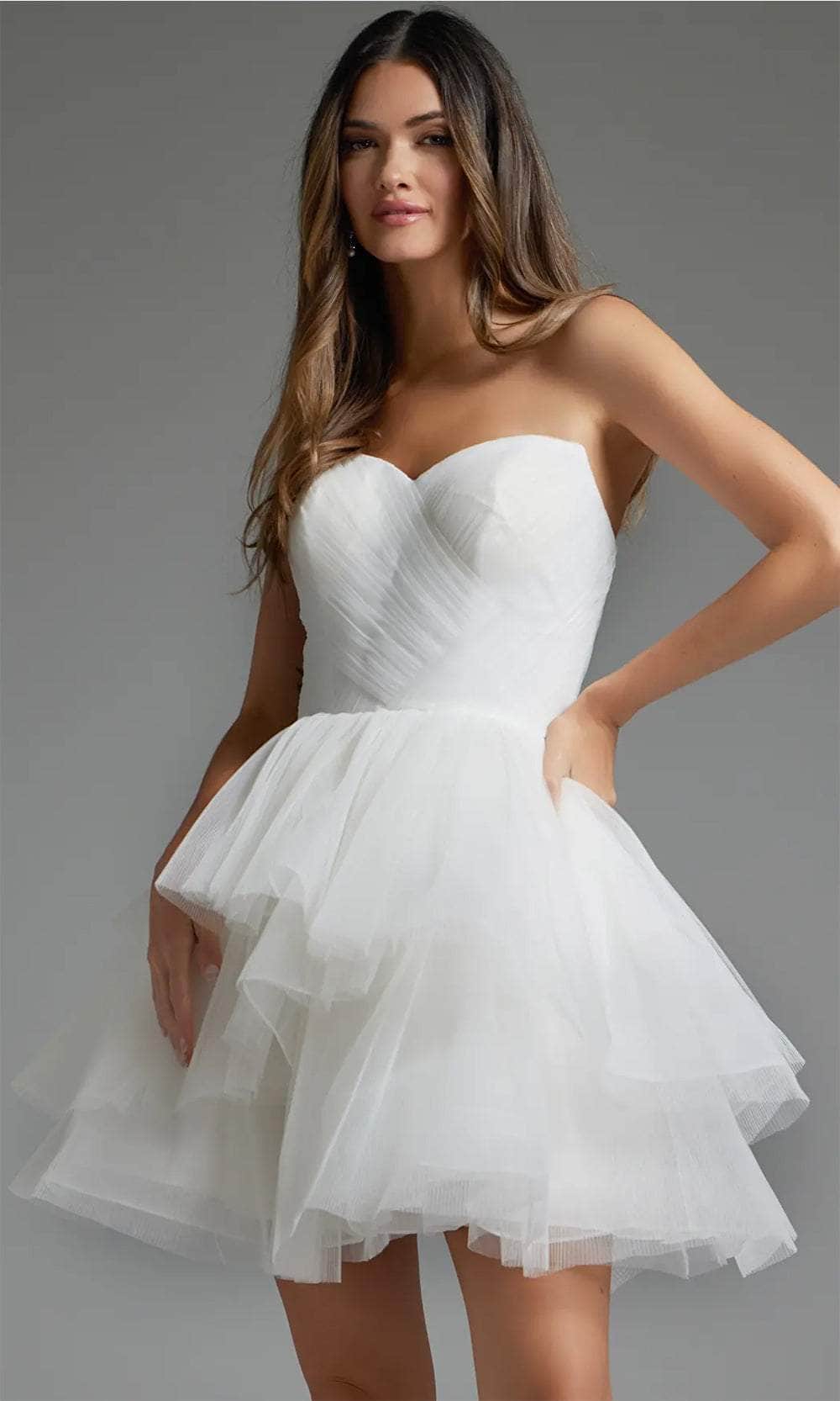 Jovani 41054 - Sweetheart Layered A-Line Cocktail Dress Cocktail Dresses