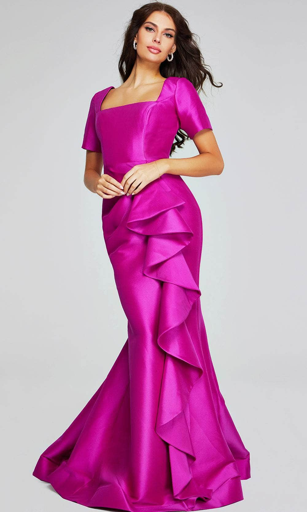 Jovani 41128 - Ruffle Draped Evening Gown Special Occasion Dresses