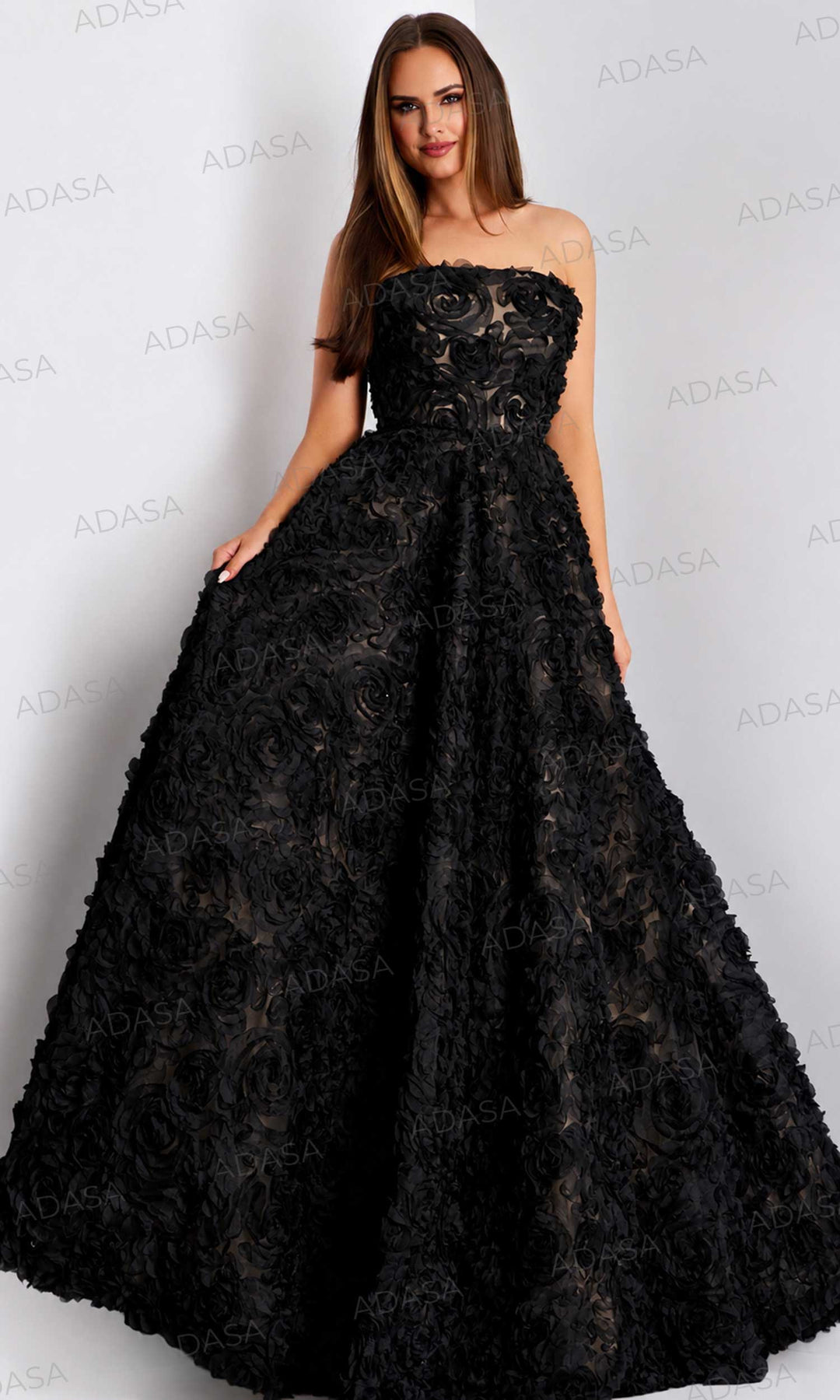 Jovani 41188 - Romantic Floral Applique A-Line Gown