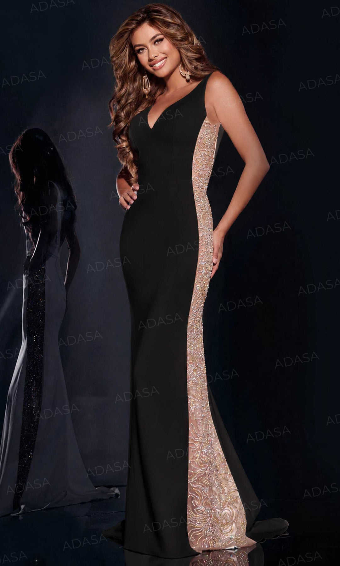 Jovani 42025 - Sleeveless V-Neck Prom Dress