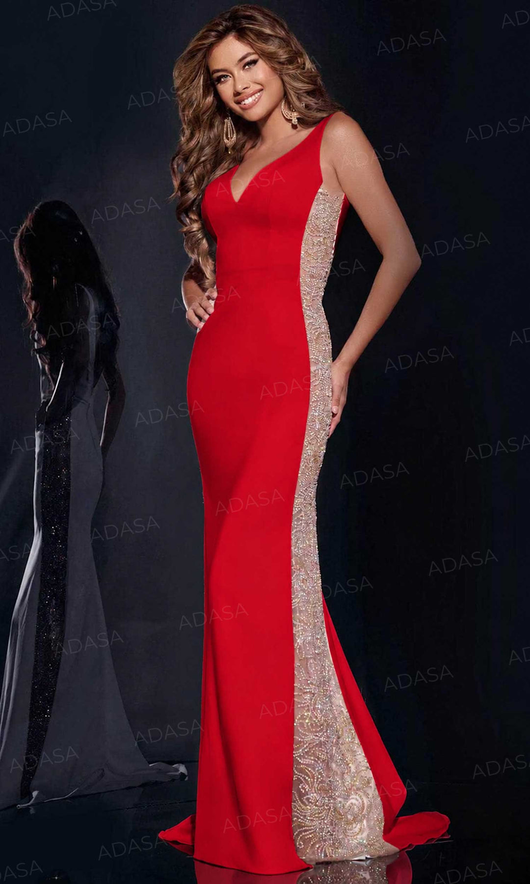 Jovani 42025 - Sleeveless V-Neck Prom Dress