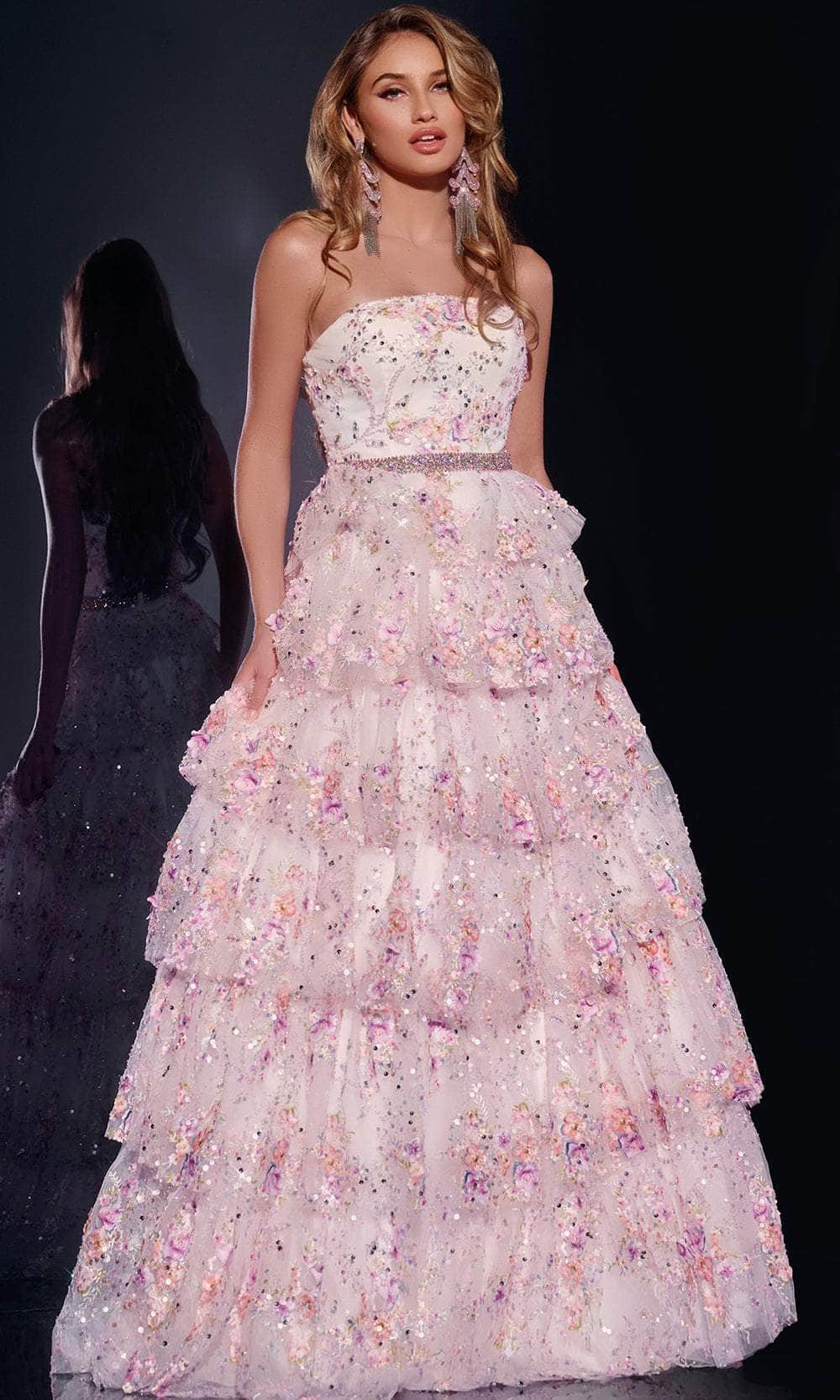 Jovani 42190 - Beaded Waist Strapless Seams Prom Gown Special Occasion Dress