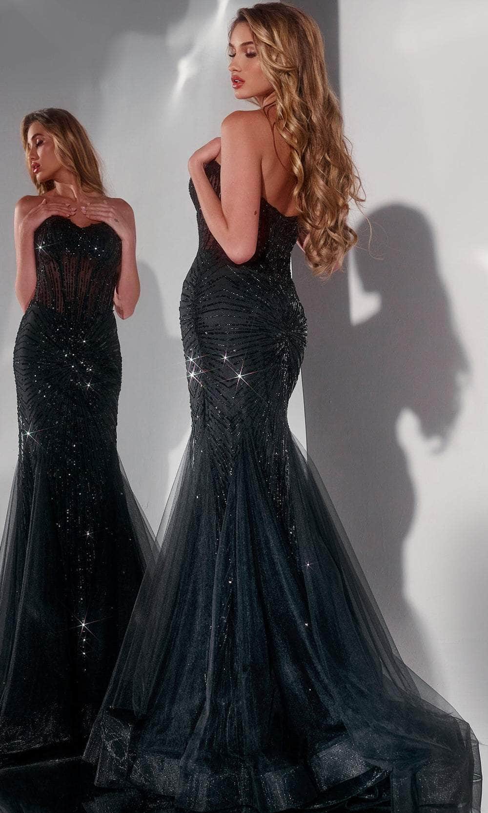 Jovani 42217 - Long Tulle Trumpet Dress Jovani 42217 - Long Tulle Trumpet Dress
