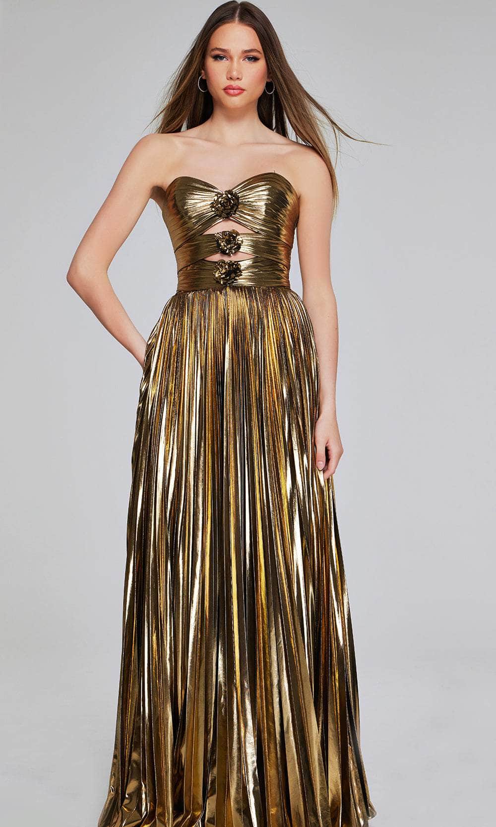 Jovani 42335 - Metallic Cutout Evening Gown Special Occasion Dress