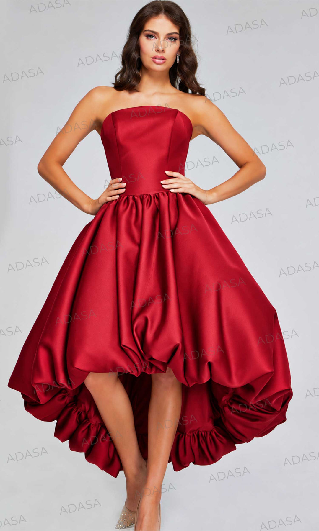 Jovani 42345 - Straight Across Hi-Low Evening Dress
