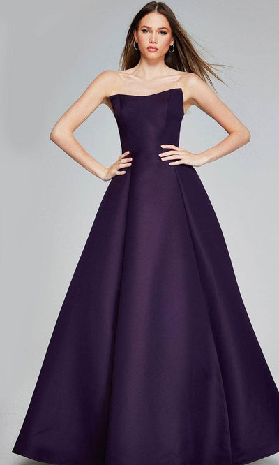 Jovani 42347 - Fitted A-Line Prom Gown Special Occasion Dresses 00 /  Eggplant