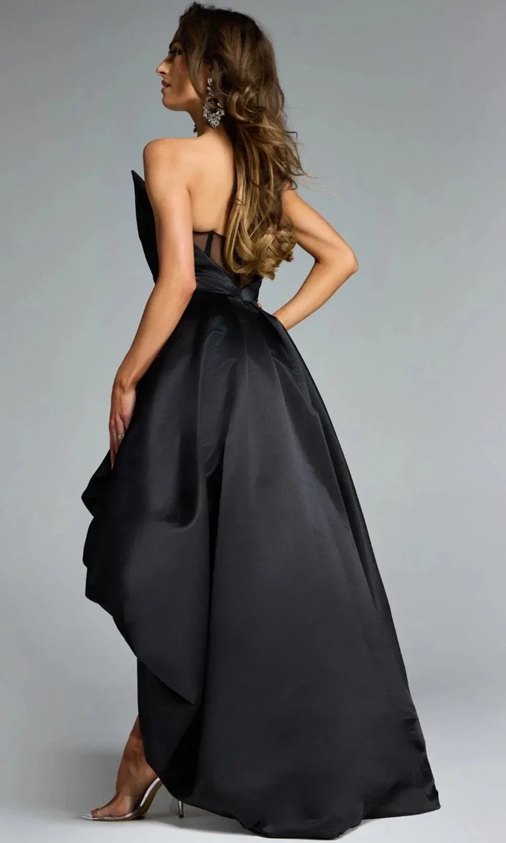 Jovani 42357 - Bubble Hem Strapless Asymmetric Gown Prom Dresses
