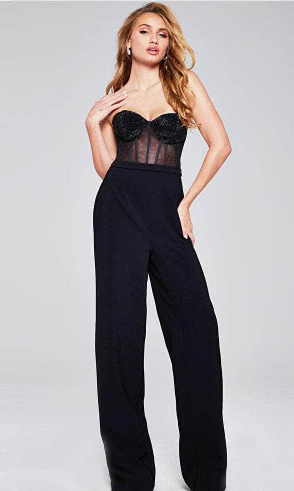 Jovani 42466 - Strapless Beaded Jumpsuit Special Occasion Dresses