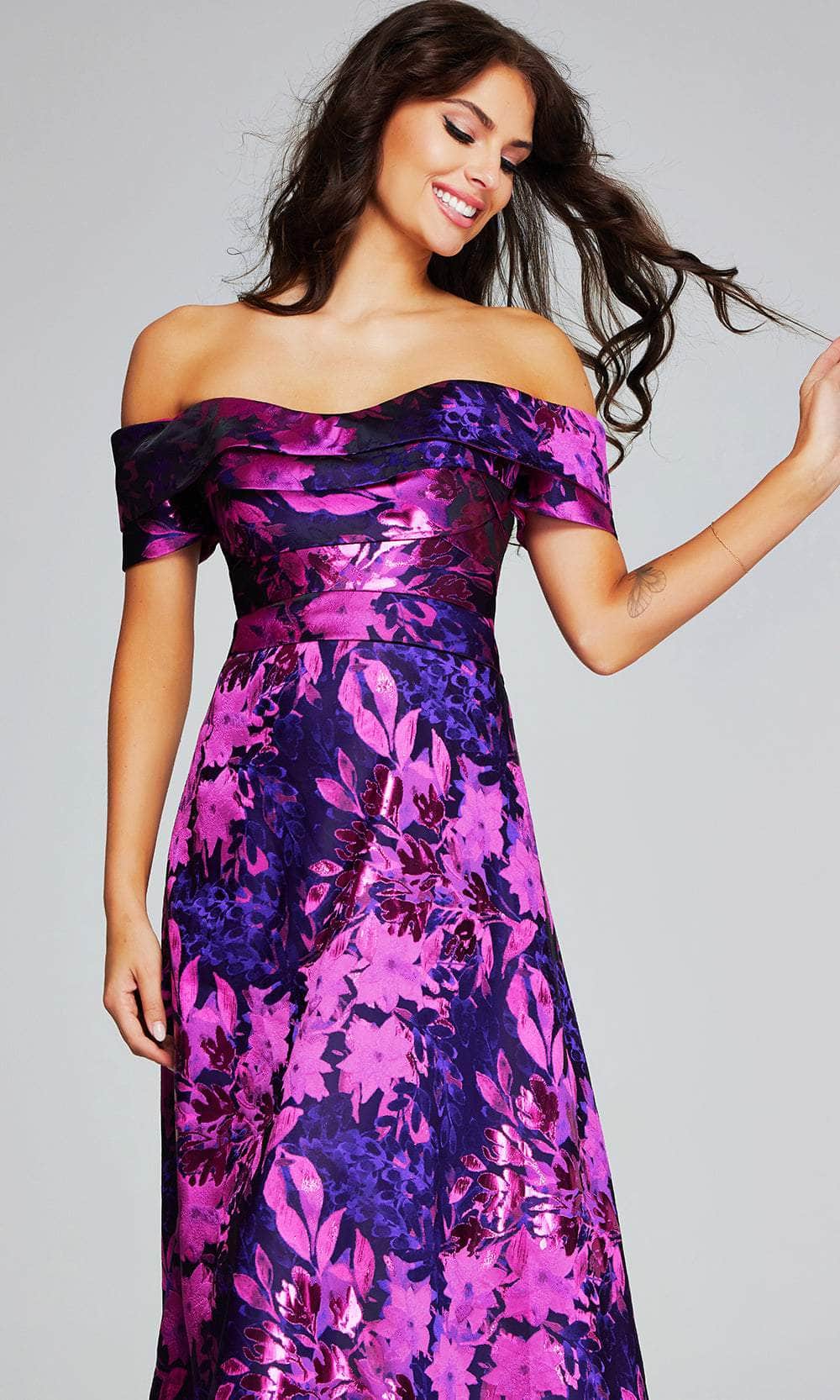 Jovani 42506 - Floral Printed Off-Shoulder Prom Gown Special Occasion Dress
