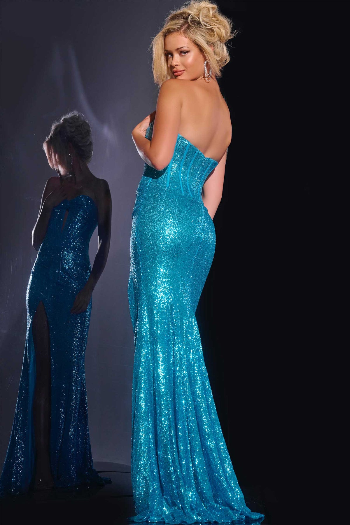 Jovani 42514 - Sequin Cutout Prom Dress