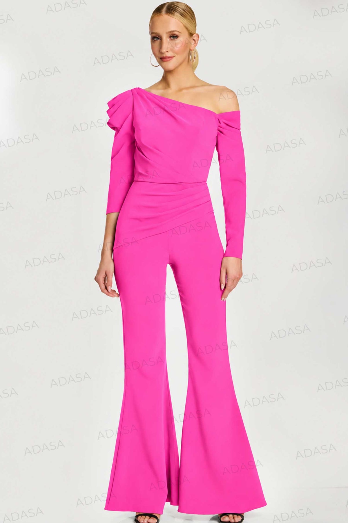 Jovani 42522 - Puff Sleeve Flared Jumpsuit
