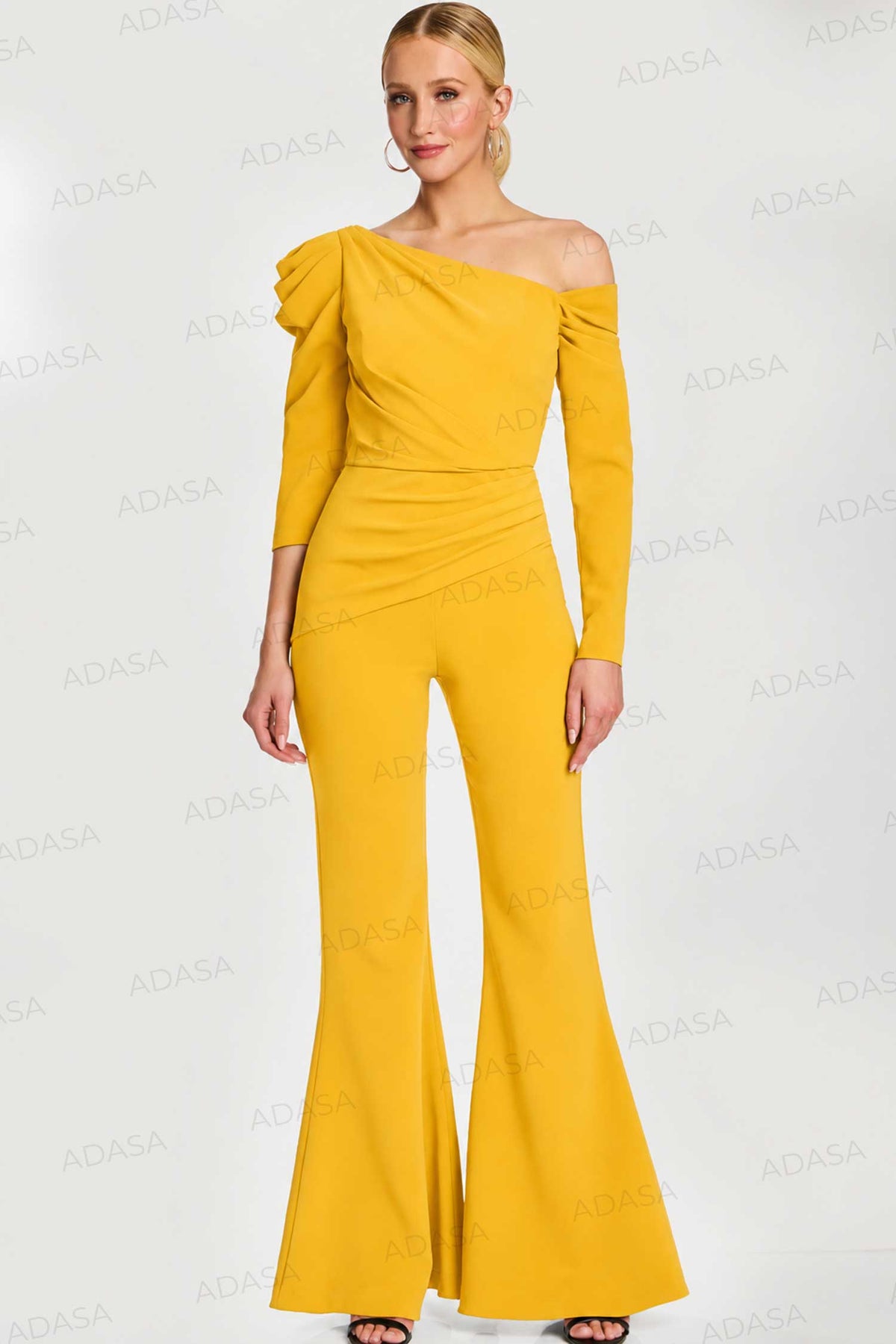 Jovani 42522 - Puff Sleeve Flared Jumpsuit