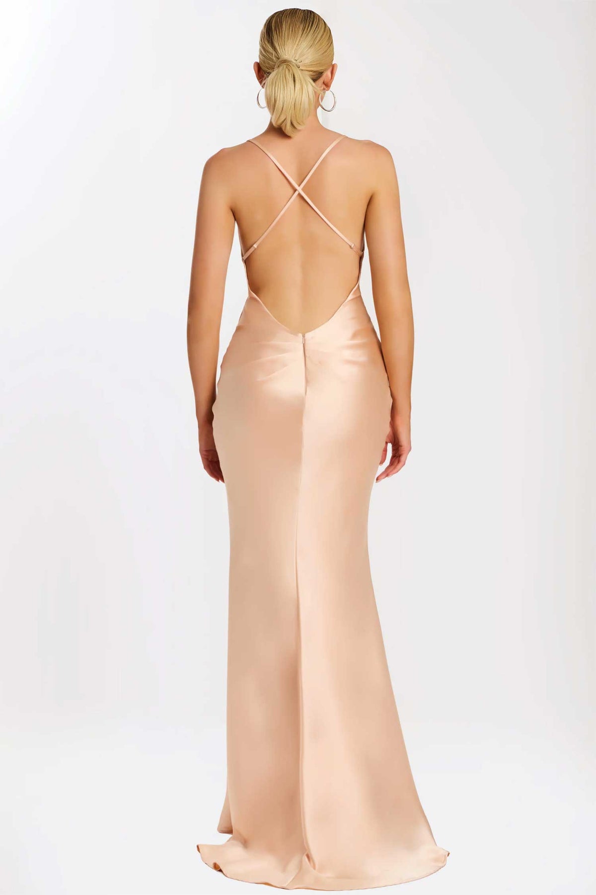 Jovani 42561 - Crisscross Back Fitted Long Gown