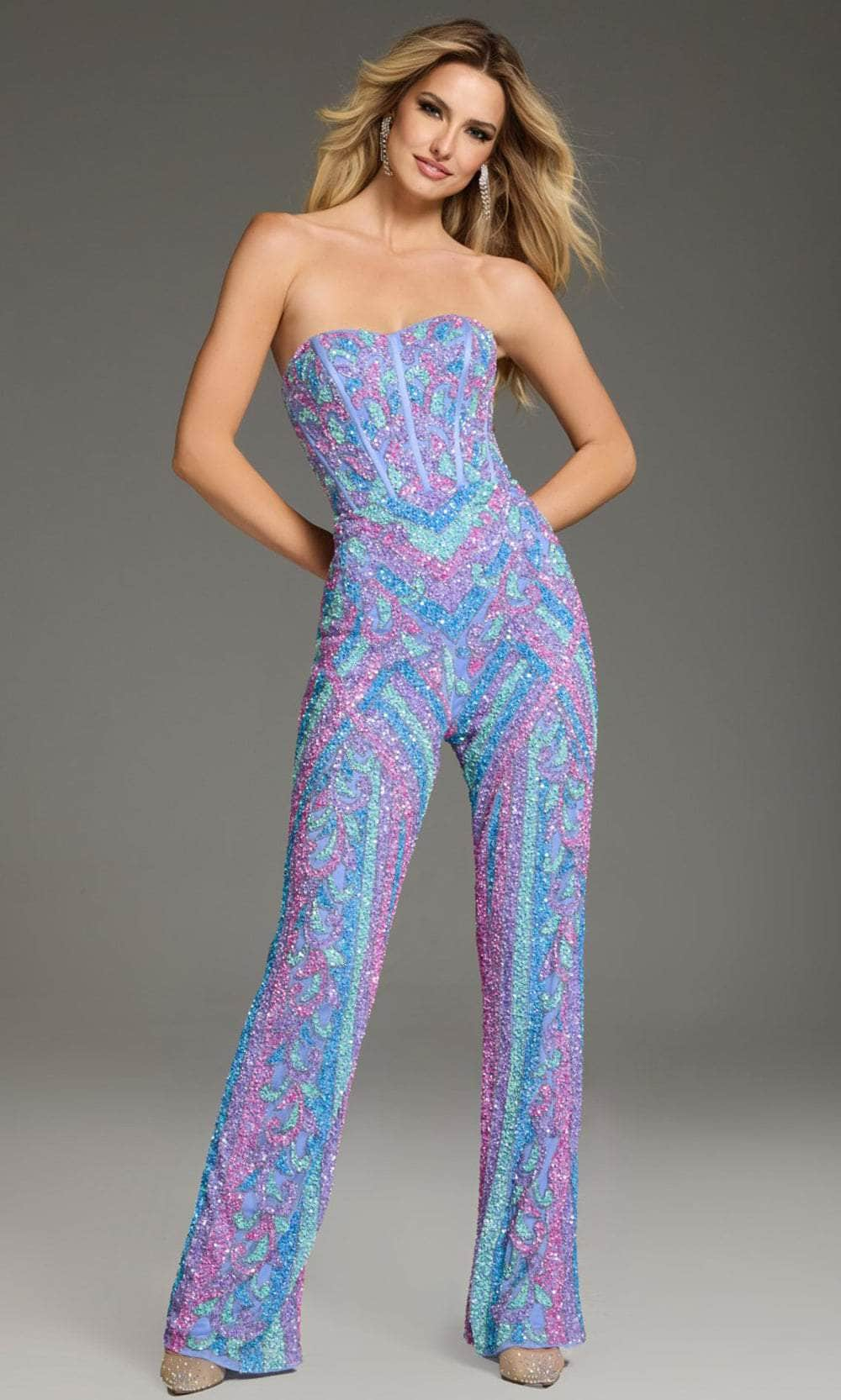 Jovani 42597 - Sweetheart Neck Strapless Pant Suit Formal Pantsuits