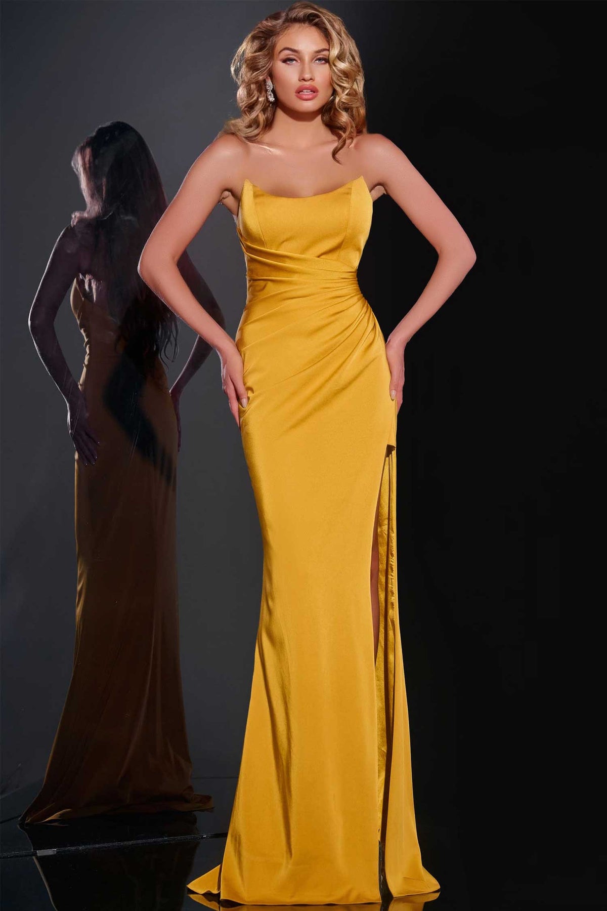 Jovani 42765 - Pleated Scoop Sheath Prom Dress