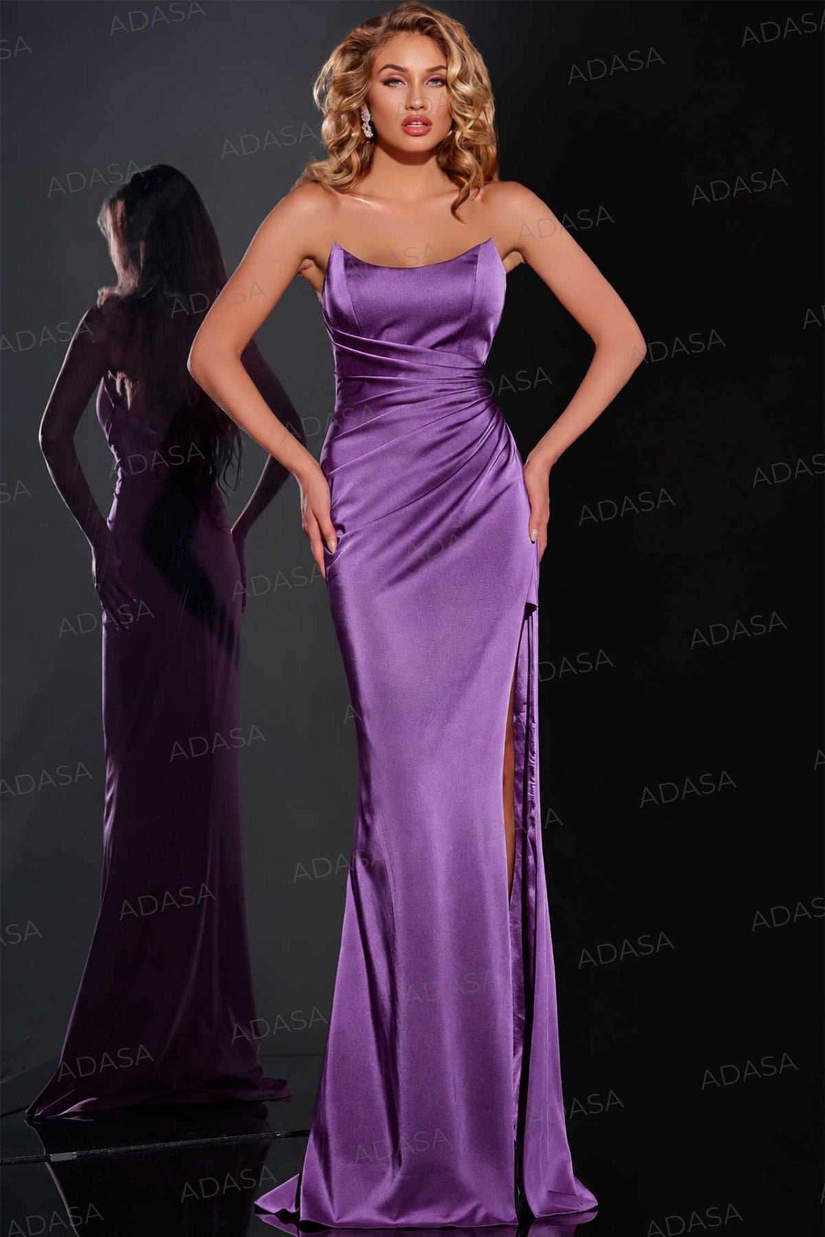 Jovani 42765 - Pleated Scoop Sheath Prom Dress