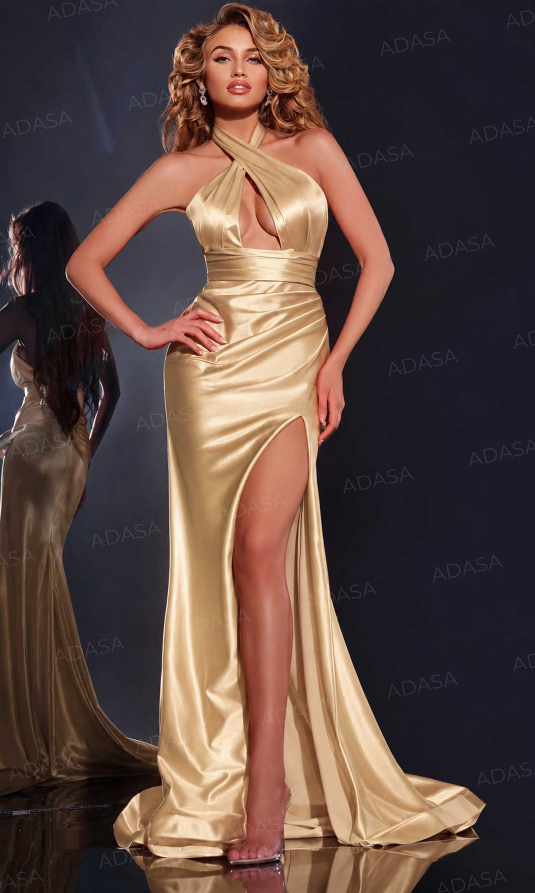 Jovani 42822 - Cross Halter Prom Dress
