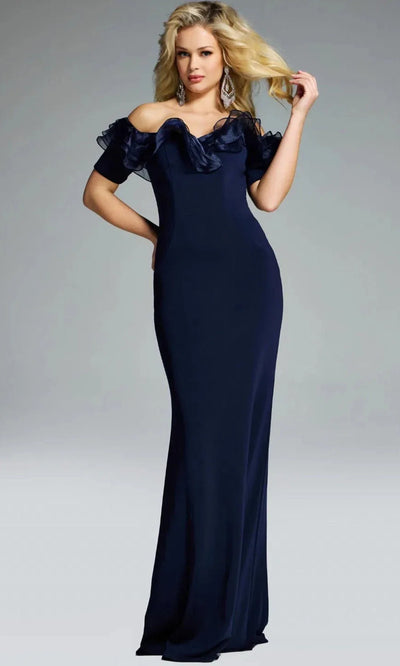 Jovani 42966 - Short Sleeve Ruffle Gown Mother of the Bride Dresses