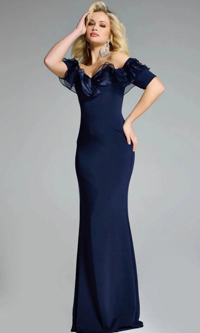 Jovani 42966 - Short Sleeve Ruffle Gown Mother of the Bride Dresses