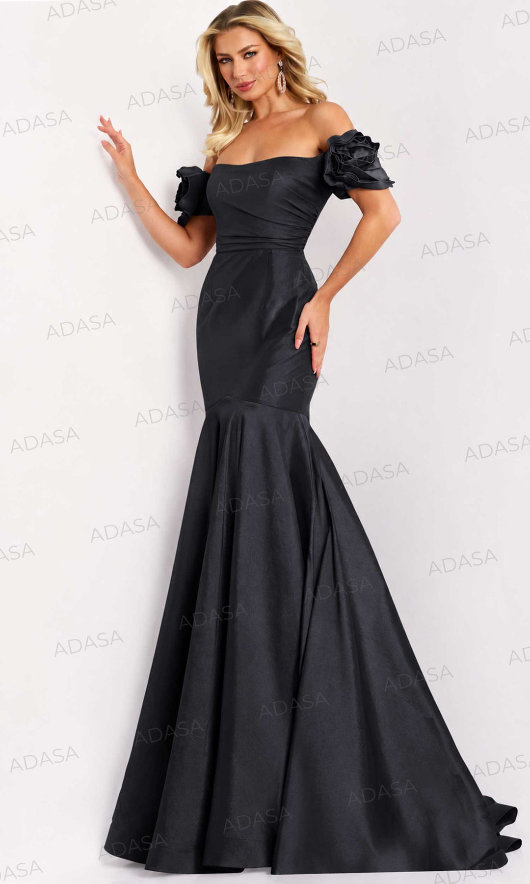 Jovani 43015 - Floral Sleeve Trumpet Long Gown