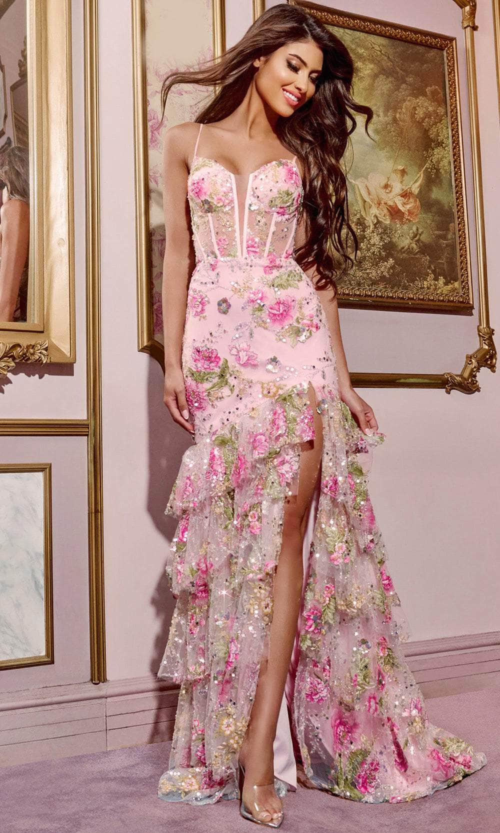 jovani sheer prom dress Sheer-Corset Jovani Prom Dress 23713