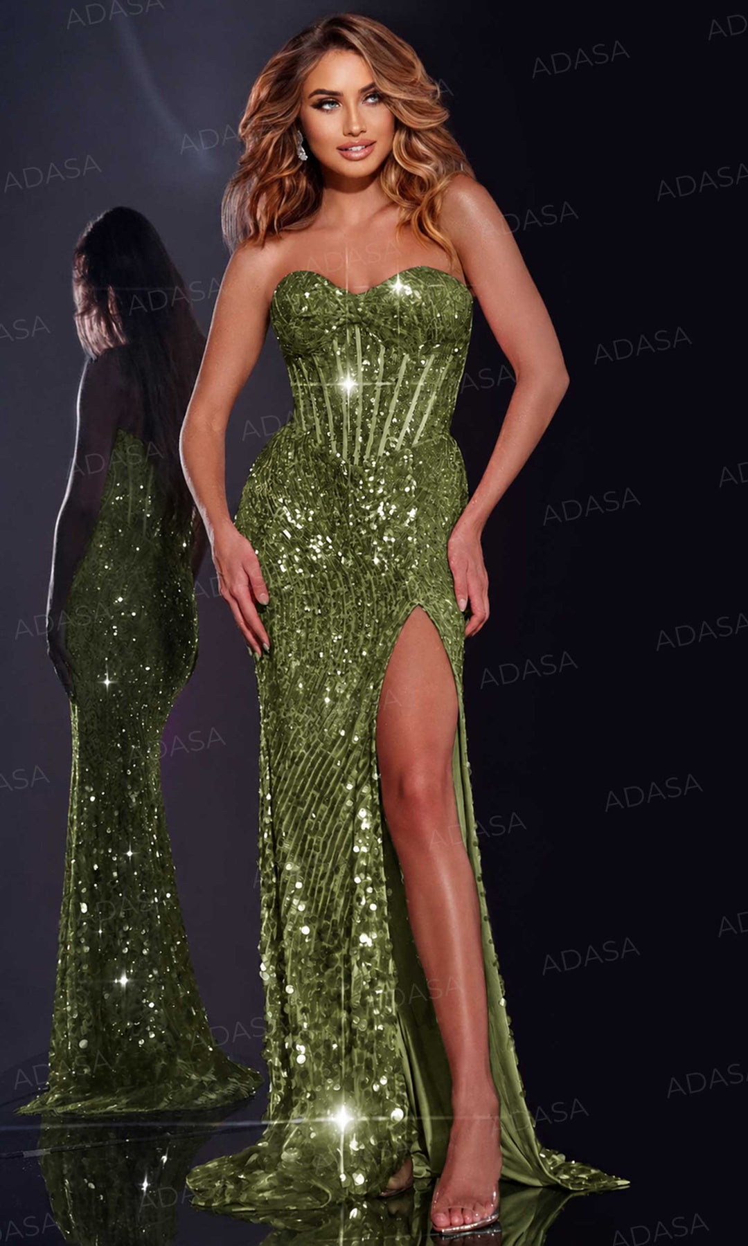 Jovani 43334 - Strapless Sequin Embellished Prom Gown