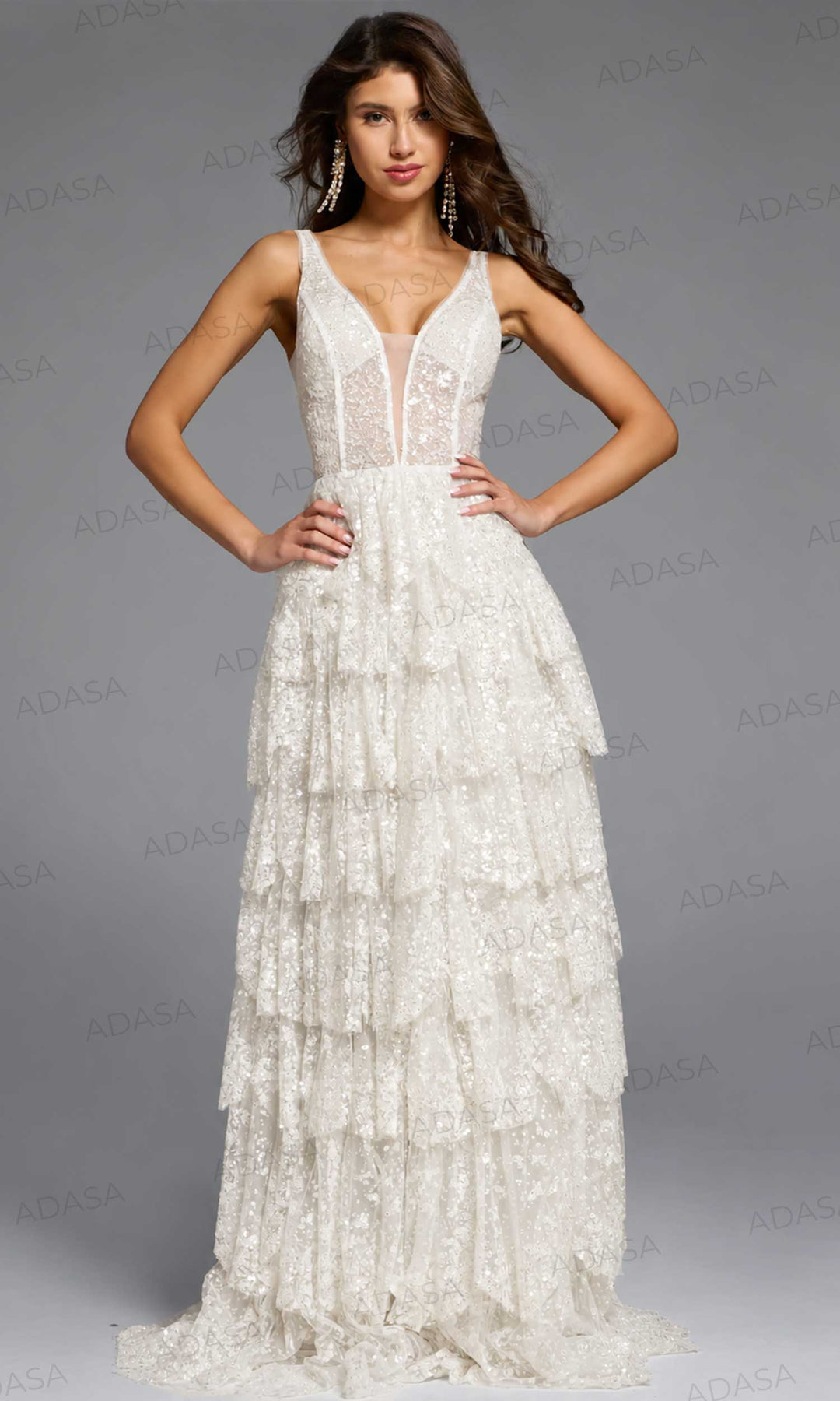 Jovani 43198 - Tiered A-Line Prom Dress