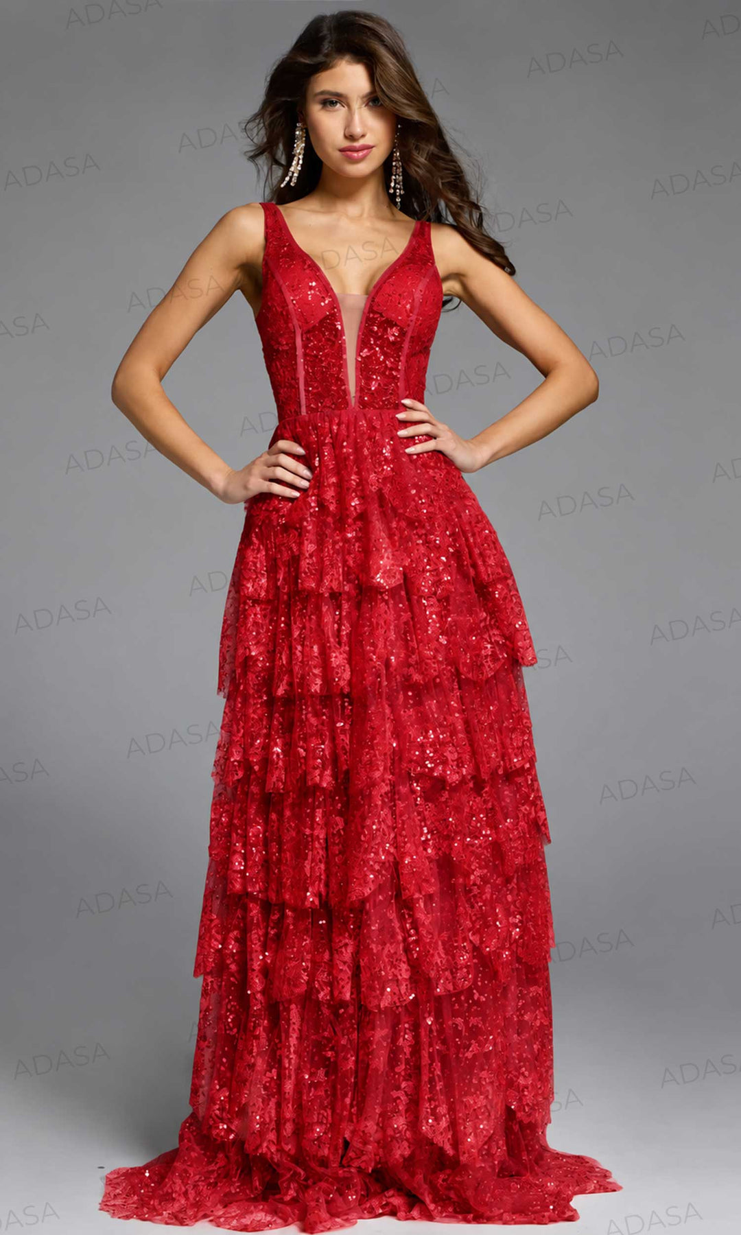 Jovani 43198 - Tiered A-Line Prom Dress