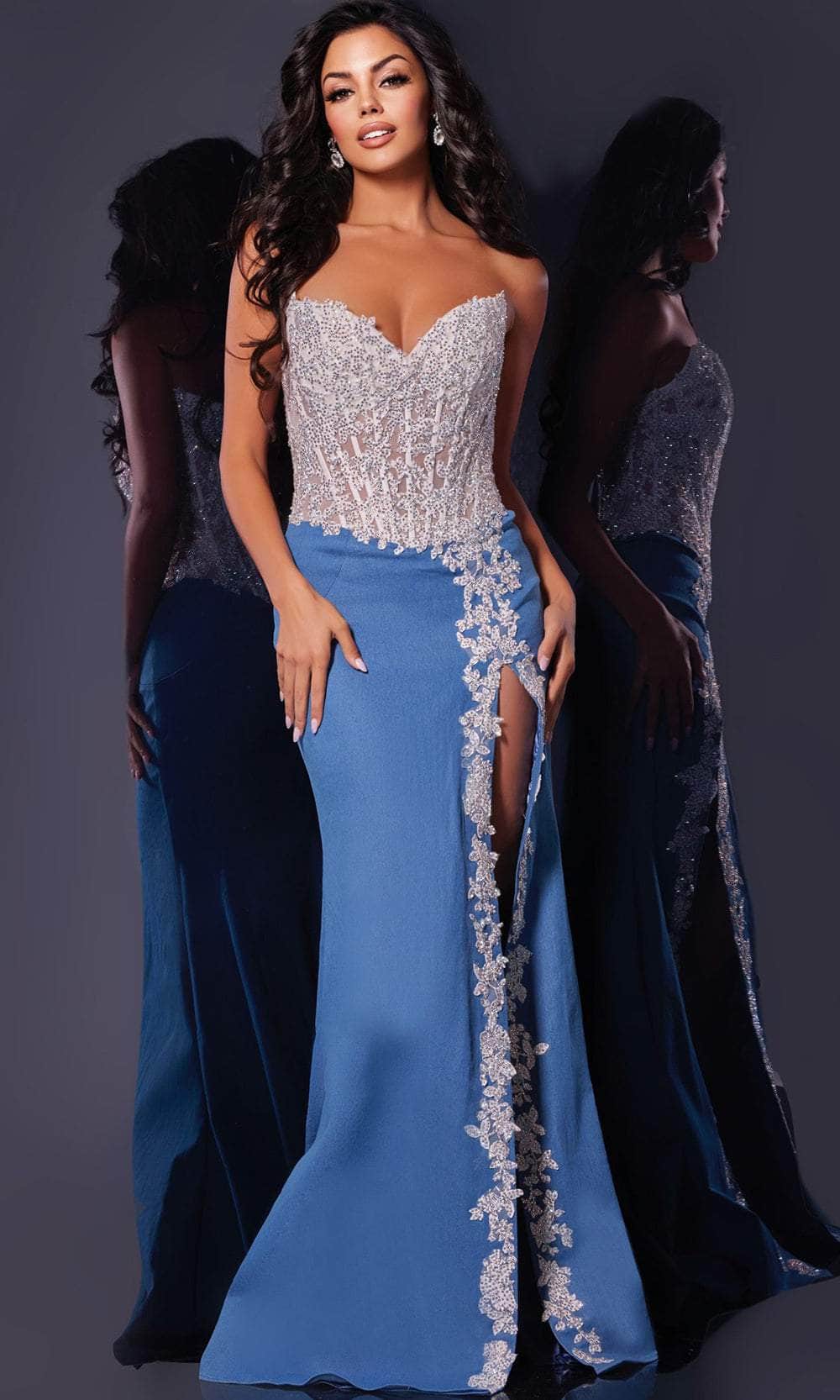 Jovani 43341 - Lace Appliques Sweetheart Neck Prom Gown Special Occasion Dress